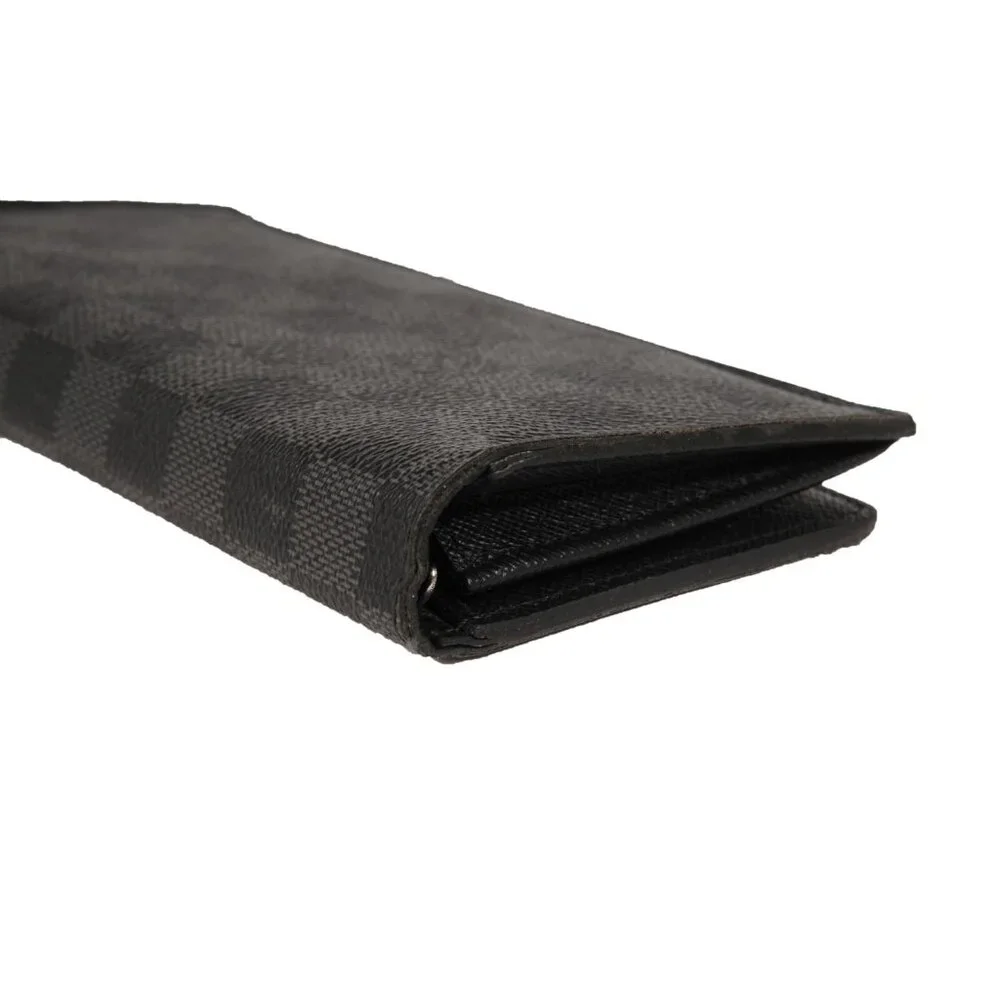 Louis Vuitton Brazza Long Wallet Black Damier Graphite 16 Card Wallet Canvas